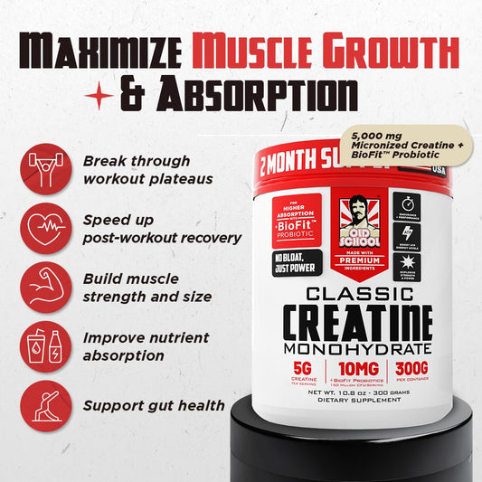 Creatina Old School para Hombres | Fuerza y Rendimiento Máximo